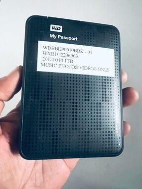 My Passport Portable External Hard Drive - Black - 1TB Tested Works Conditions